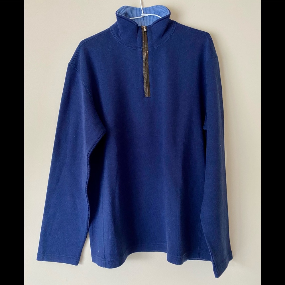 Tommy Hilfiger Men's Long Sleeves Quarter-Zip Blue Sweater - L - New w/o Tags